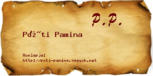 Póti Pamina névjegykártya